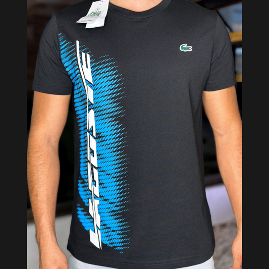 CAMISETA LACOSTE NEGRA CON AZUL - AllExclusive Default Title